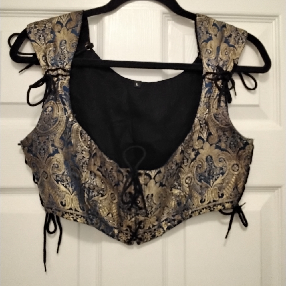 Elegant Blue and Gold Women's Vest